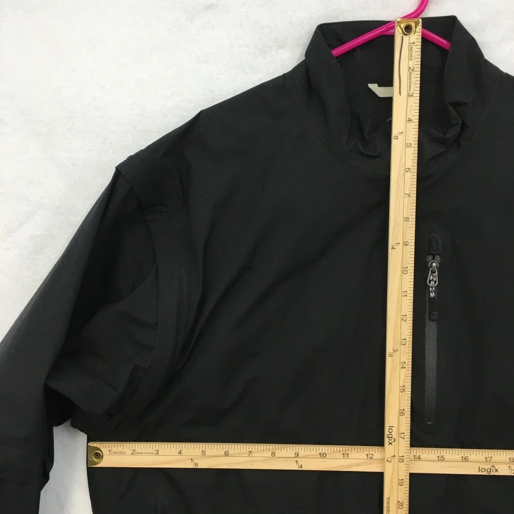 Zero Restriction Gore-Tex Mens XL Black Full Zip Off Sleeves Golf Jacket Rain